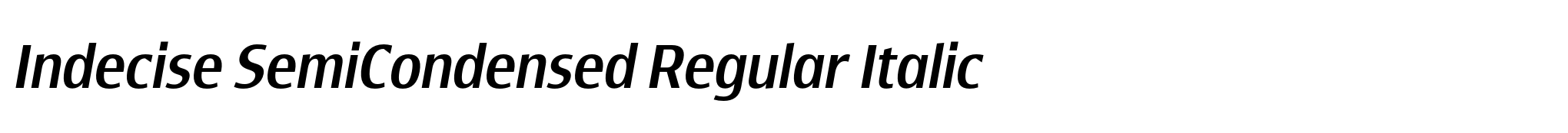 Indecise SemiCondensed Regular Italic image